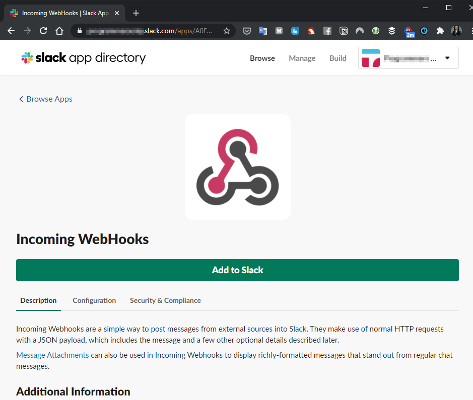 slack incoming webhooks nodejs